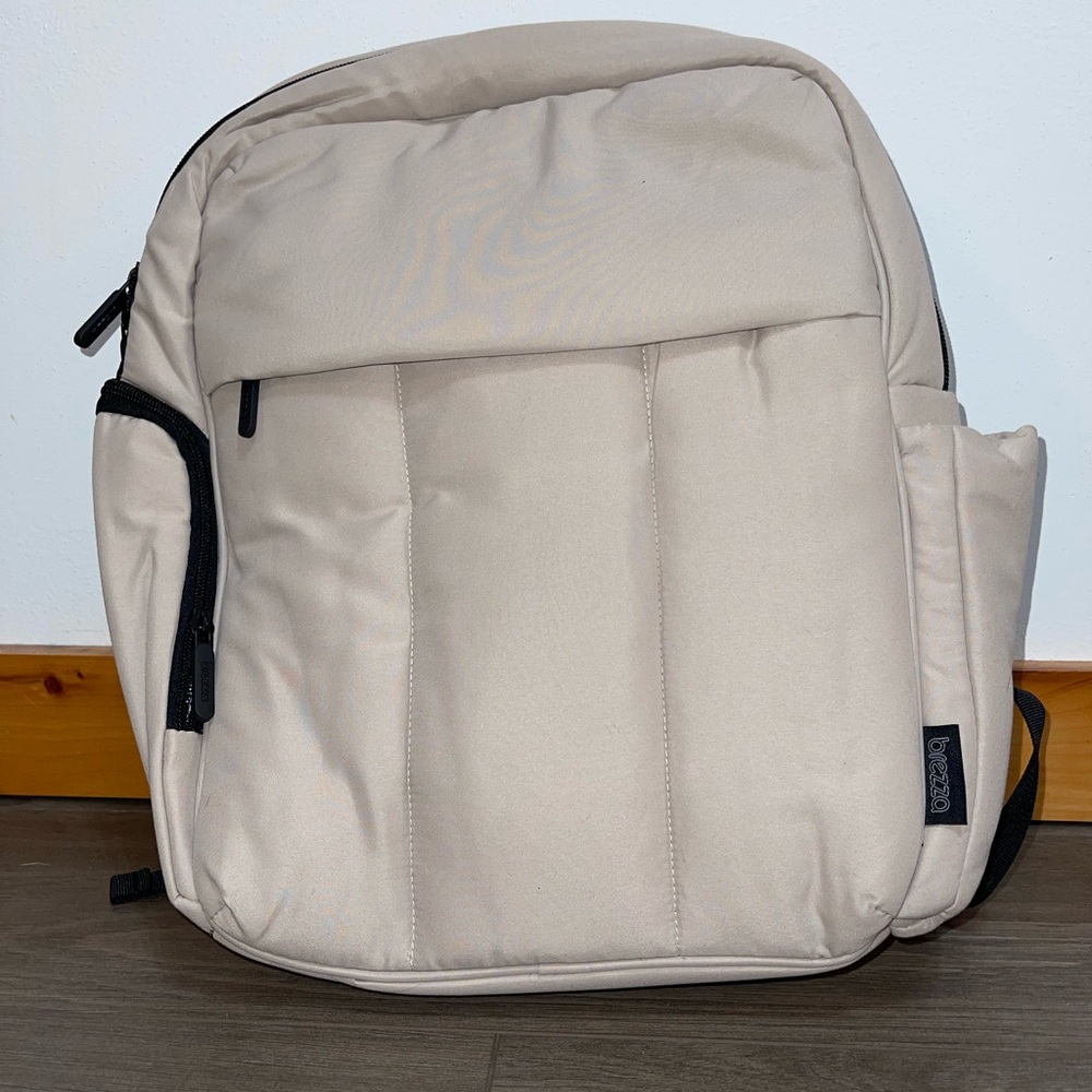Baby Brezza Quilted Puffer Backpack Diaper Bag - Taupe - NEW !!!